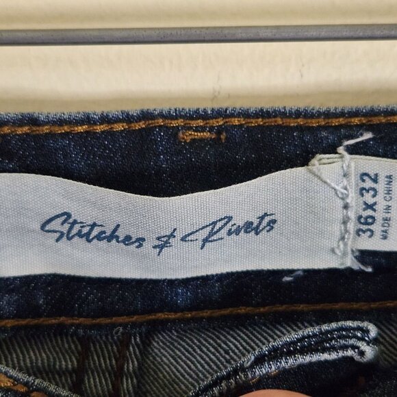 Stitches & Rivets Straight Leg 5 Pocket Jeans Size 36X32 - Picture 5 of 6